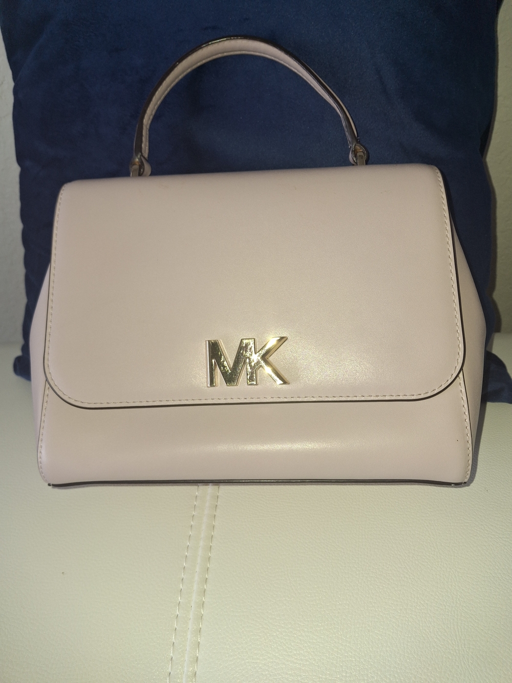 Michael Kors Blush Pink Top-Handle Satchel with Gold MK Logo